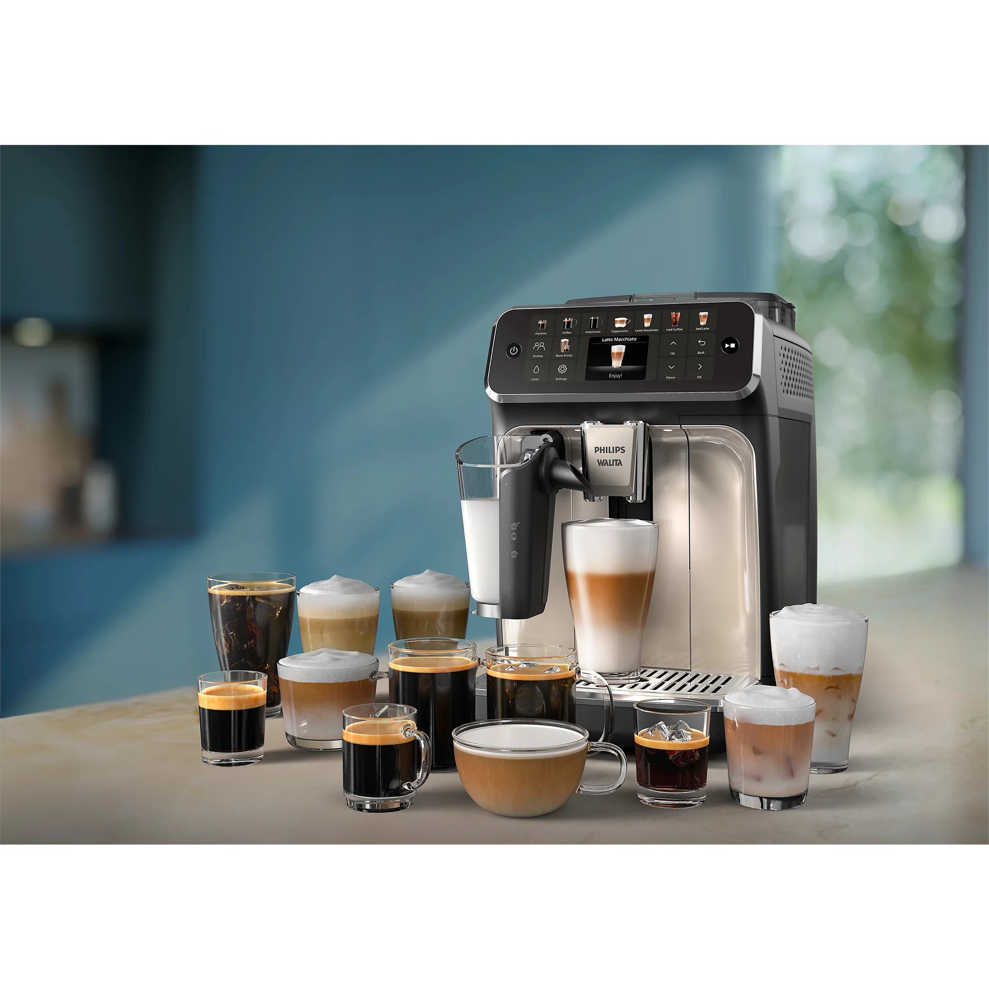 PHILIPS EP5447/90 Series 5400 LatteGo 11 Coffee Specialties Fully Automatic Coffee Machine Black/Chrome