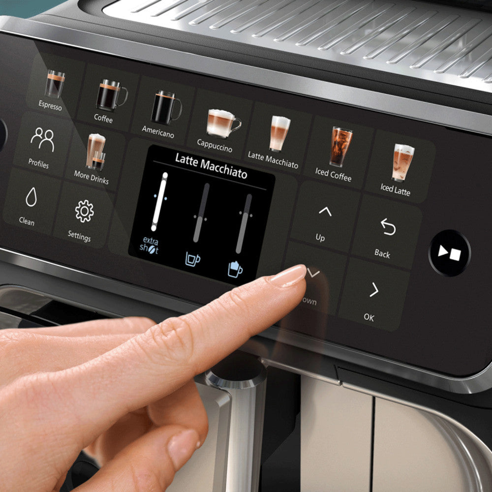 PHILIPS EP5447/90 Series 5400 LatteGo 11 Coffee Specialties Fully Automatic Coffee Machine Black/Chrome